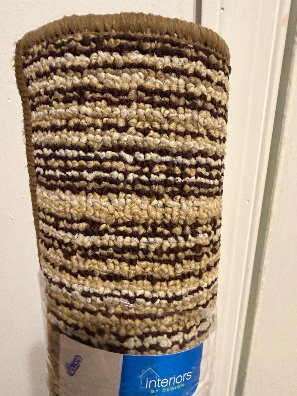 Interiors Accent Runner in Brown and Cream Striped Design